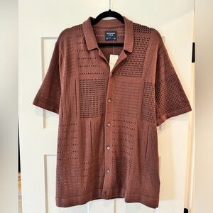 Abercrombie Button Up Stitched Sweater Polo - Brand new Size L